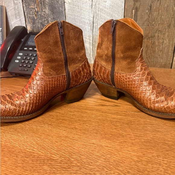 Brown Authentic Python Booties - Picture 3 of 3